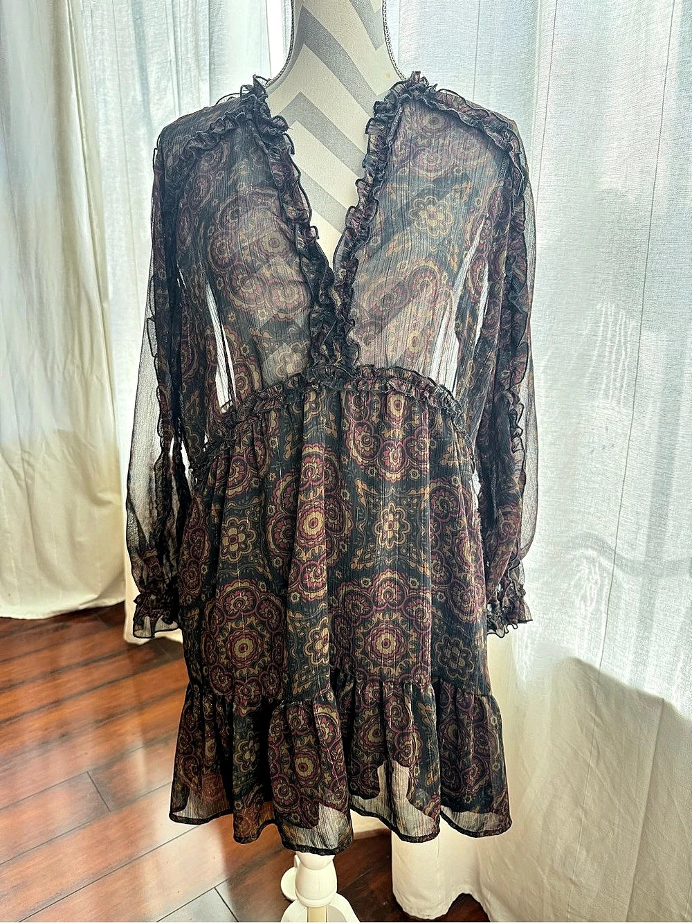 Zara Paisley Mini Dress Size Large